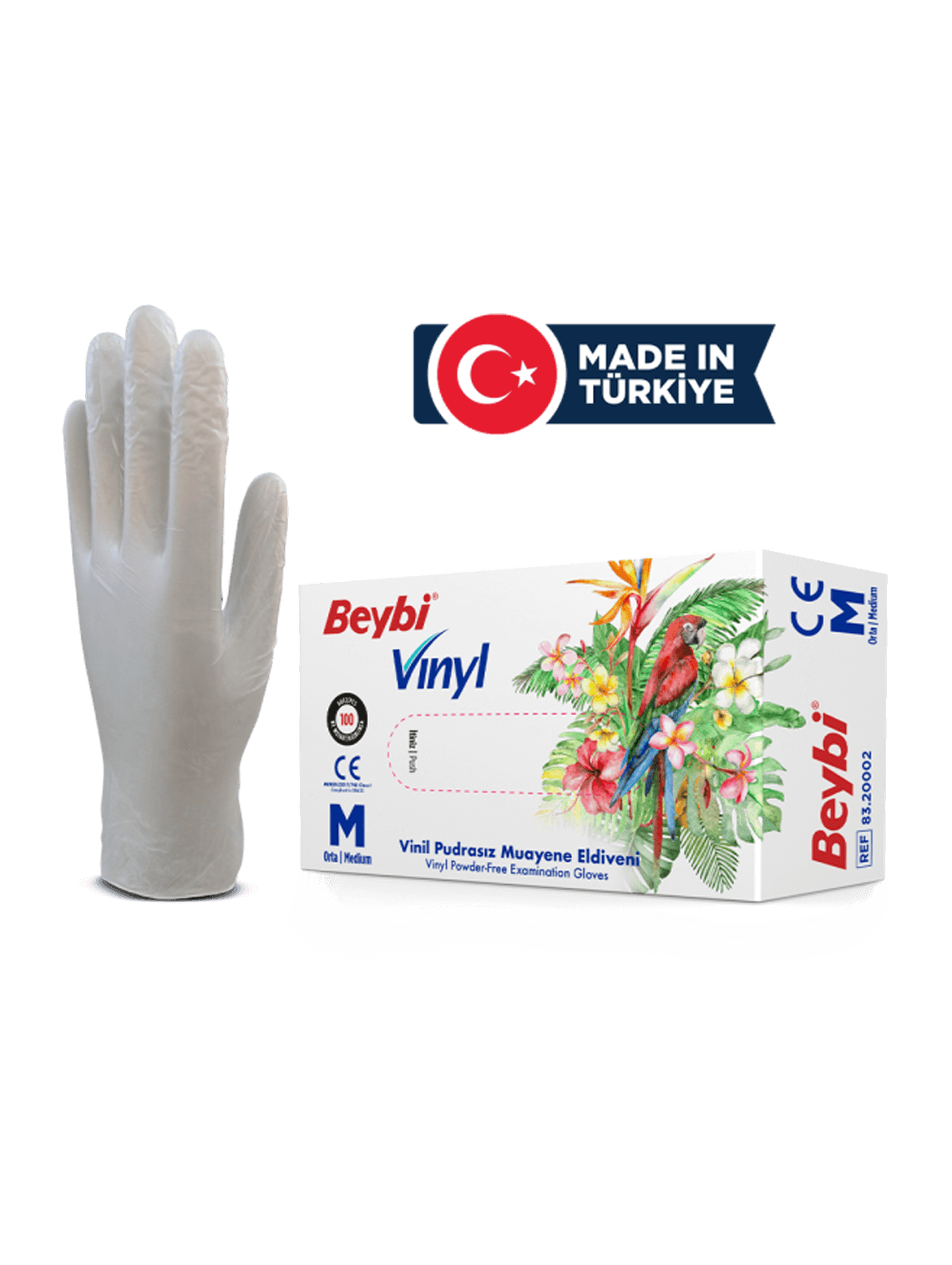Vinyl Powder-Free Examination Gloves MDR – Box of 100 Ana Görsel